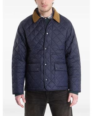 Barbour City Bedale Quilted Corduroy-Collar Jacket - Blue