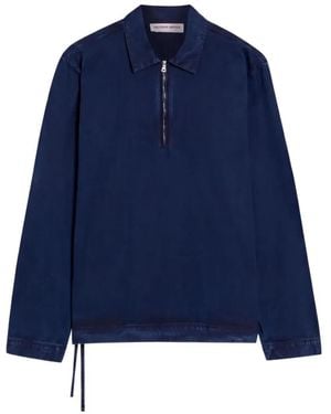 Orlebar Brown Polo En Jean Oglio À Fermeture Zippée - Blue