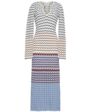 Cara Cara Jane Zigzag-Pattern Maxi Dress - White