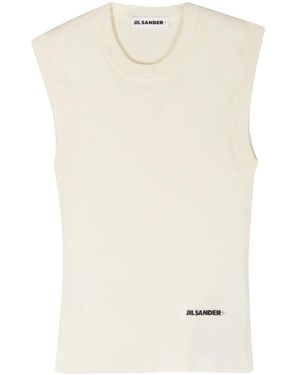 Jil Sander Ribbed Crop Top - Natural