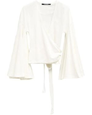 Jacquemus Long-Sleeved Tie Blouse - White