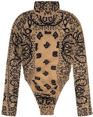 Rhude Bandana-Print Bodysuit - White