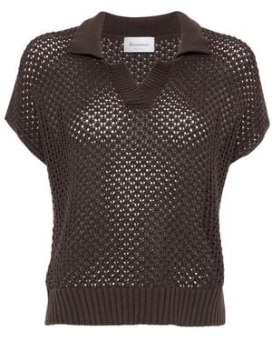 AROVESCIO Polo-Collar T-Shirt - Brown