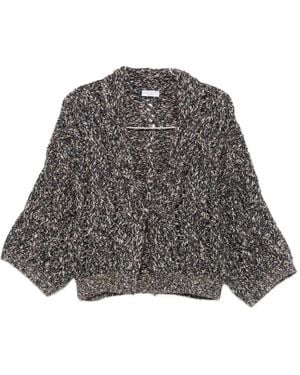 Brunello Cucinelli Twist-Detail Cardigan - Grey