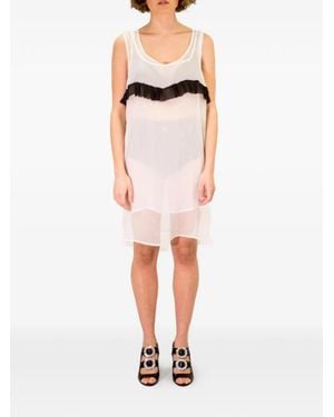 LA ROSE Ruffled Mini Dress - Natural