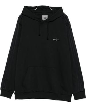 Y-3 Stripe-Detail Hoodie - Black