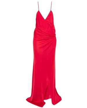 Pinko Vivara V-Neck Maxi Dress - Red