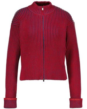Rains Sapa Ribbed-Knit Cardigan - Red
