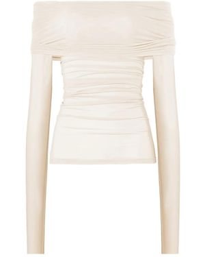 Wolford Drapiertes Oberteil Mit Langen Ärmeln - Weiß