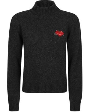 Giada Benincasa Heartbeat High-Neck Jumper - Black
