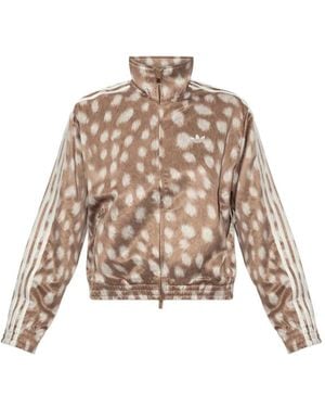 adidas Animal-Print Track Jacket - Natural