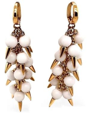 Brooks Brothers Pendientes Spiked Onyx En Oro Amarillo De 18 Ct - Metálico