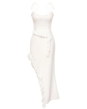 POST MERIDIEM Ruffled Midi Dress - White