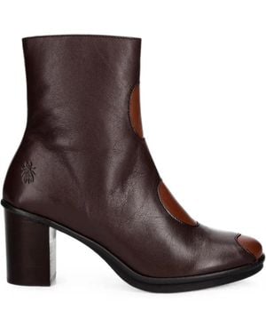 Fly London Bottines Gigs548Fly En Cuir À Empiècements - Brown