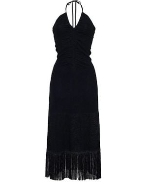 Cara Cara Hawthorne Fringe-Trim Midi Dress - Black