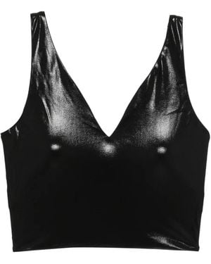 MACRON Vネック スポーツブラ - ブラック