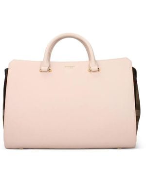 Burberry Banner Leather Tote Bag - Pink