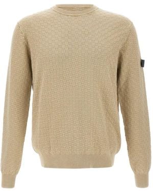 Peuterey Omnium Checked Weave Sweater - White