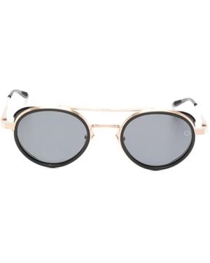 Akoni Round-Frame Sunglasses - Metallic