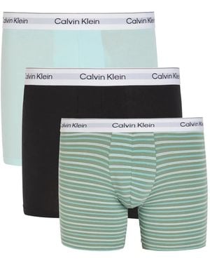 Calvin Klein Logo-Waistband Boxer Briefs (Set Fo Three) - Blue