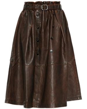 Baum und Pferdgarten Saimi Belted Faux-Leather Maxi Skirt - Brown
