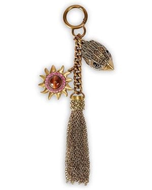 Kurt Geiger Eagle-Head Sun-Charm Keyring - White