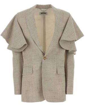 Moschino Ruffled-Sleeve Blazer - Gray