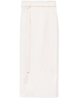 Another Tomorrow Organic-Cotton Tweed Wrap Skirt - White
