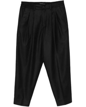 Low Brand Zen Pleated Elasticated-Waistband Pants - Black