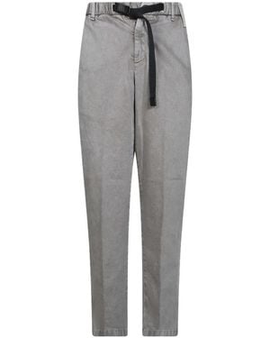 White Sand Belted Tapered Pants - Gray