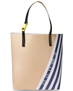 Marni Tote Bag mit Streifendetail - Weiß