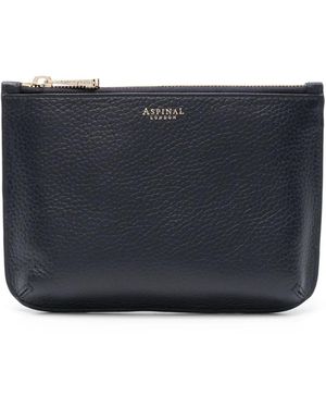 Aspinal of London Ella レザーポーチ M - ブルー