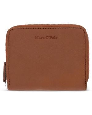 Marc O' Polo Logo-Debossed Zip-Around Wallet - Brown