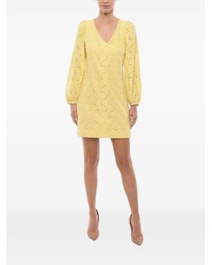 Samsøe & Samsøe Anain Lace Puff-Sleeve Mini Dress - Yellow