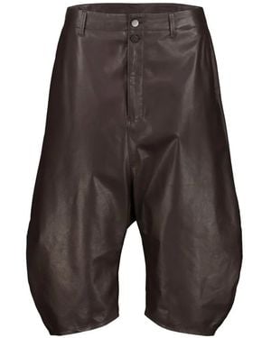 Lemaire Dropped-Crotch Leather Trousers - Grey