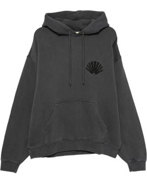 New Amsterdam Logo-Embroidered Drawstring Hoodie - Black