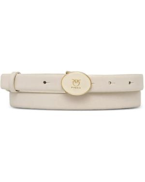 Pinko Logo-Buckle Belt - White