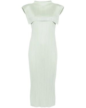 Pleats Please Issey Miyake Pleated Sleeveless Dress - Green