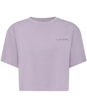 Philipp Plein Cotton Cropped T-Shirt - Purple