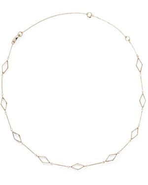 Jil Sander Argyle-Pattern Brass Necklace - White