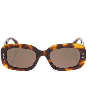 Isabel Marant Tortoiseshell-Effect Rectangle-Frame Sunglasses - Brown