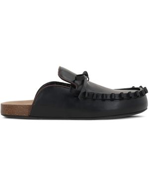 JW Anderson レザー スリッポン - ブラック
