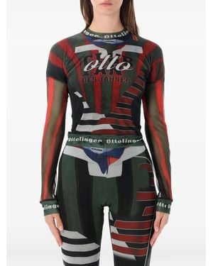 OTTOLINGER Graphic-Print Long-Sleeve T-Shirt - Green
