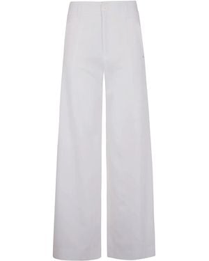 High Pantalones rectos con pinzas - Blanco