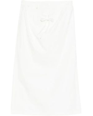 Juun.J Drawstring-Waist Slit-Detail Skirt - White