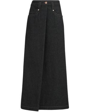 Brunello Cucinelli Falda Vaquera Con Diseño De Cinco Bolsillos - Negro
