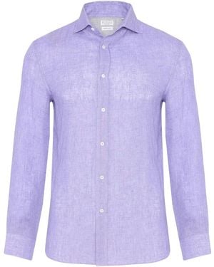 Brunello Cucinelli リネンシャツ - パープル