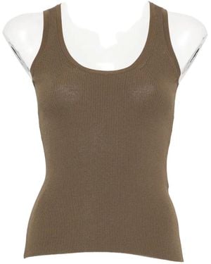 Max Mara Editta Ribbed-Knit Tank Top - Brown