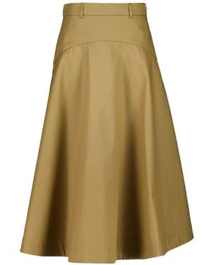 Balenciaga Falda Midi Acampanada - Neutro