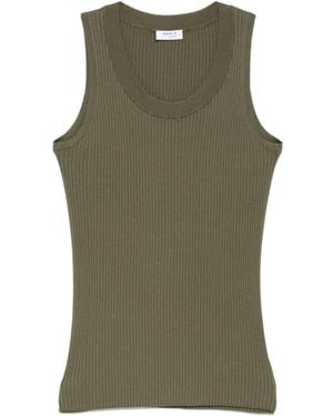 Akris Punto Ribbed Cotton Top - Green